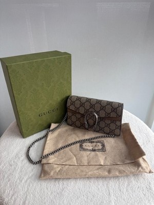 Gucci Dionysus Super Mini GG Supreme Canvas Crossbody Brown Silver HW 476432