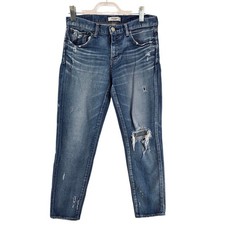 Moussy Vintage Jeans Womens 29 Cropped Distressed Straight Skinny Mid Rise Japan