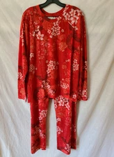 $198 Johnny Was Sz XL Raglan Long Sleeve Pajamas PJ Set 2 PC Cotton/Modal Sylvie