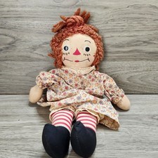 Knickerbocker Raggedy Ann Doll w Dress Vintage 1940s  60s I Love You Heart
