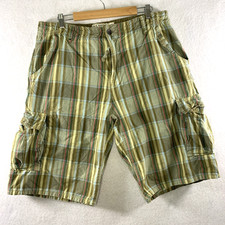 Company 81 Mens Plaid Cargo Long Shorts Sz 38 Y2K Streetwear Grunge Skate