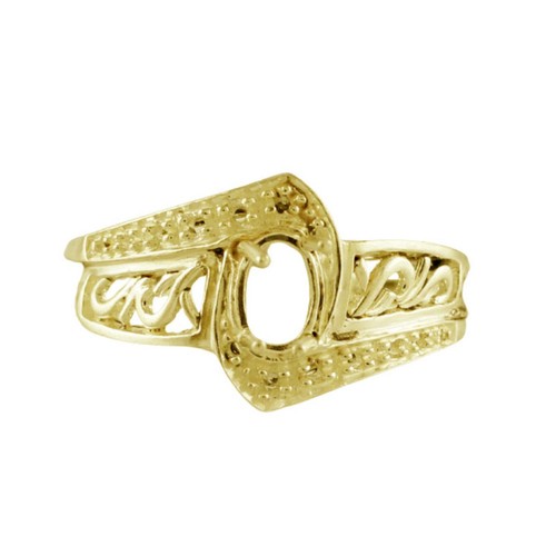 925 Sterling Silver 4x6mm Oval Semi Mount Solitaire with Accents Women Ring