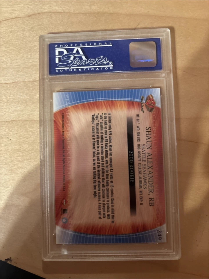 SHAUN ALEXANDER 2000 Collector's Edge Masters Retail #249 RC Rookie PSA GEM 10 - Image 2 of 2