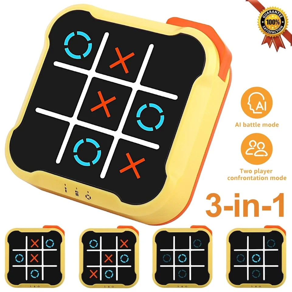 Tic Tac Toe Game Child Electronic Toys Noughts Crosses Game Memory - Image 2 of 4