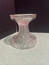 Vintage Unmarked Clear Cut Glass Punch Bowl Base Or Flower Vase ??? Pretty Item!