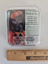 Kreinik Collection TRICK OR TREAT Counted Cross Stitch Kit w/ 7 Spools Metallics