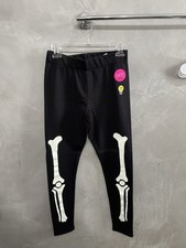 Place Juniors Skeleton Print Halloween Leggings Size Small 5 Glow in the dark