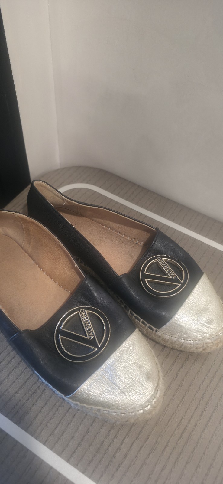 Mario Valentino Pineto Black Gold Slides Flats Size 37 thumbnail 2