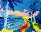 Original Abstract Seascape Painting Canvas Neo Expressionist Art Decor 11x14 — photo 7