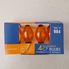 4 Pack ORANGE C-7 Night Light or String Lights Bulb 5 Watt Christmas Halloween