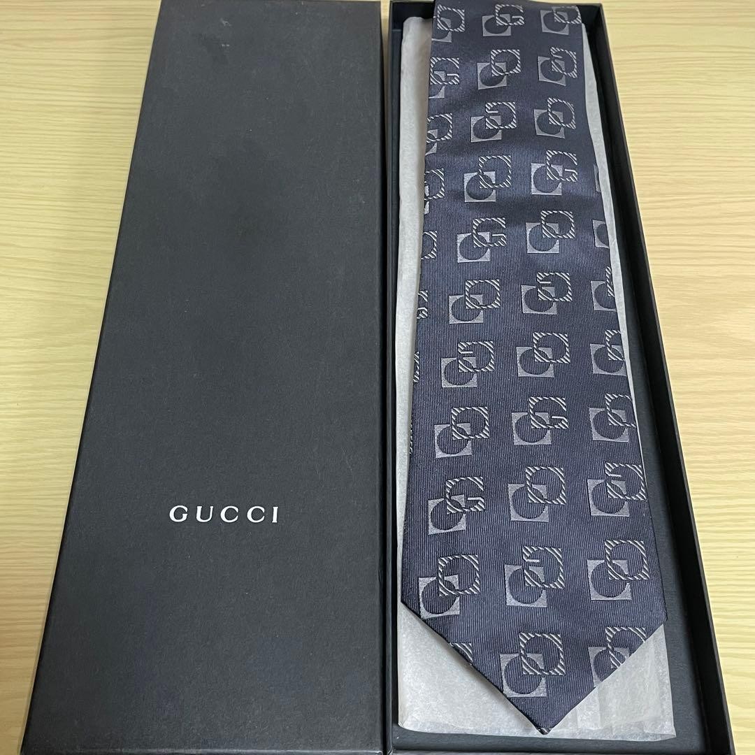 Gucci Necktie Tie 100% Silk Black Gray Square Pattern 3.7 inches From Japan thumbnail 21