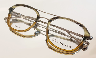 Original JOHN VARVATOS Eyeglasses VJV429 Titanium Olive Brown Gradient 51-21-145