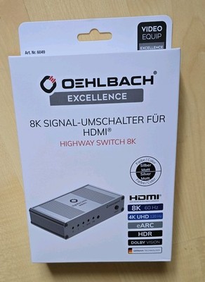 Oehlbach HighWay Switch 8K 60Hz 4K 120Hz  HDMI-Umschalter 2:1 - silber matt