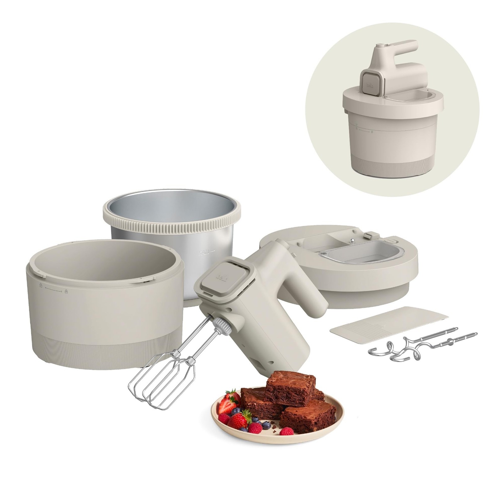 bella 3.5 Qt Hand & Stand Mixer, 2 in 1 Electric Mixer with 