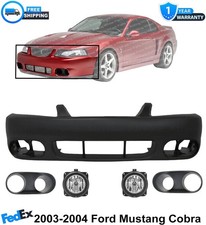 Front Bumper Cover Primed Plastic Fog Lights For 2003-2004 Ford Mustang Cobra Front Bumper Cover Primed Plastic Fog Lights For 2003-2004 Ford Mustang Cobra