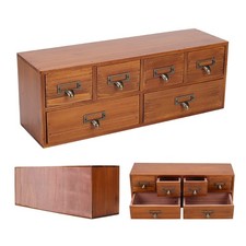 6 Drawers Wooden Storage Cabinet Small Cupboard Display Shelf Desktop Organiser