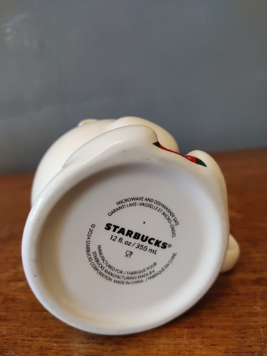 Starbucks Chunky 3D Christmas Bear Mug White 12 Oz 2024 Edition Coffee - Picture 2 of 8