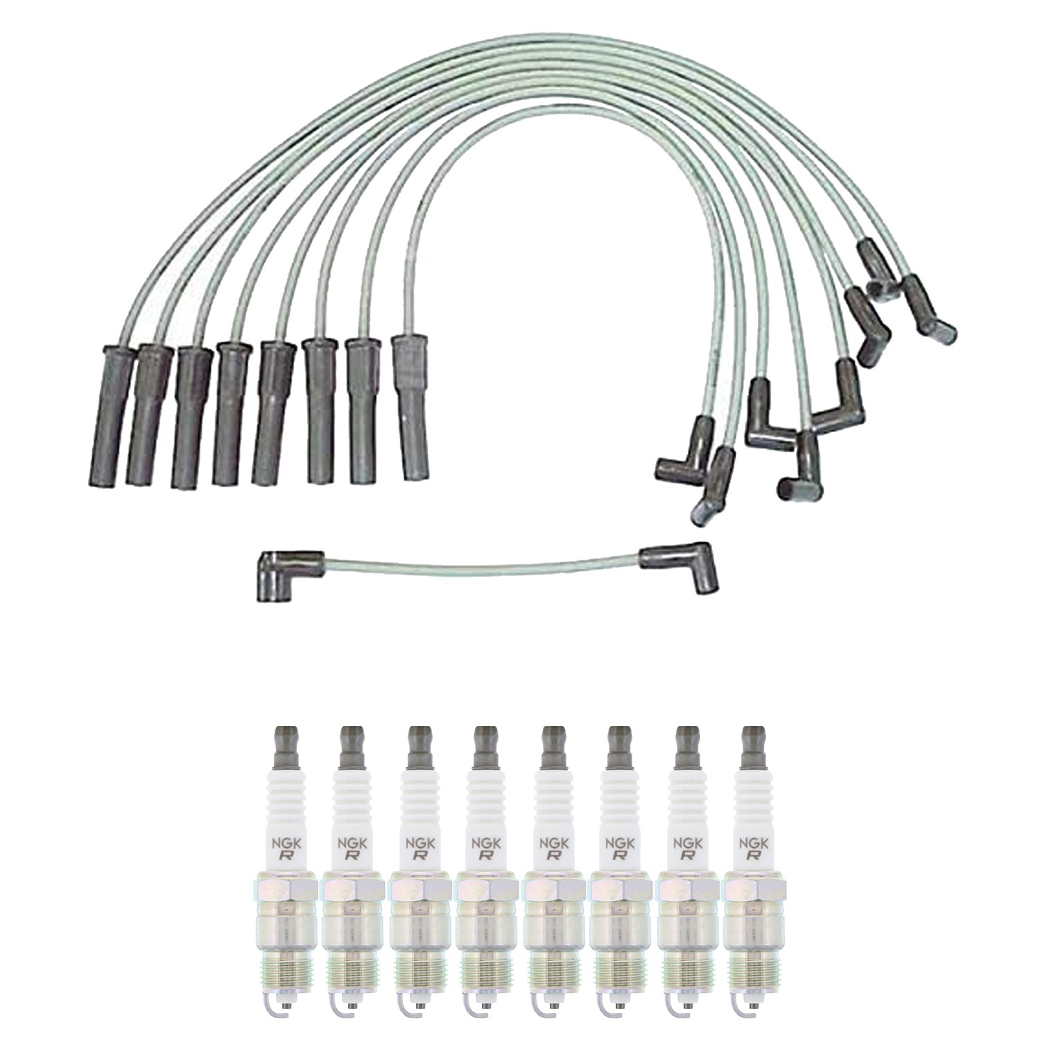Denso Ignition Wires and NGK Spark Plugs Kit for Ford Thunderbird 1977-1979 V8