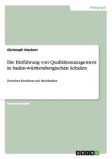 Stockert - Die Einfhrung von Qualittsmanagement in baden-wrttemberg - X555z
