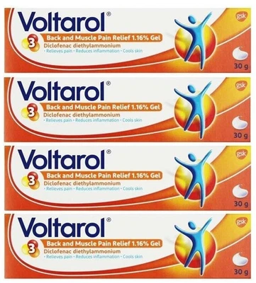 Voltarol Back & Muscle Pain Relief (4 x 30g) 1.16% Gel