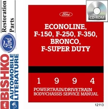 OEM Shop Manual CD Ford Econoline/Bronco 7.3L Di Turbo Diesel Supplement 1994