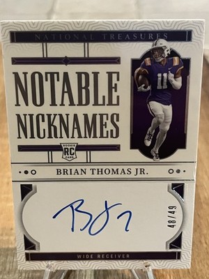 2024 National Treasures Brian Thomas Jr Rc Auto Notable Nicknames /49