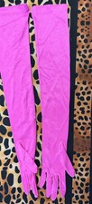 Satin Like Long Pink Hot Pink Gloves/ New Tags /Elbow Length/ Wedding/Opera