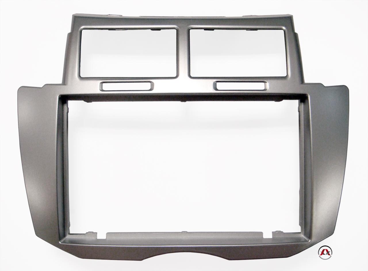 Façade autoradio 2Din compatible avec Toyota Yaris support de montage argent