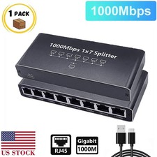 1 to 7 Adapter RJ45 Gigabit Ethernet Splitter 1000Mbps RJ45 LAN Network Internet