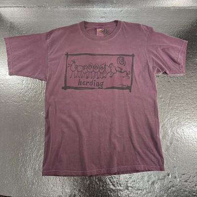Vintage 90s Herding Sheep Dog T-Shirt Single Stitch Pigment Dye Art Tee Size XL