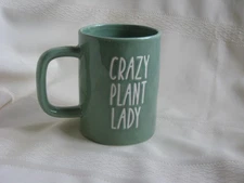 Blue Harbor B Harbor Coffee Mug "Crazy Plant Lady" Light Green & White Letters
