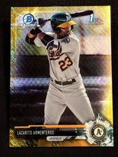 2017 Bowman Chrome 1st GOLD SHIMMER REFRACTOR ROOKIE Lazarito Armenteros 04/50