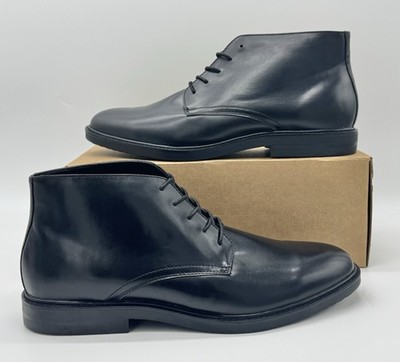 Kenneth Cole Reaction Black Leather Chukka Boots Men display picture 2