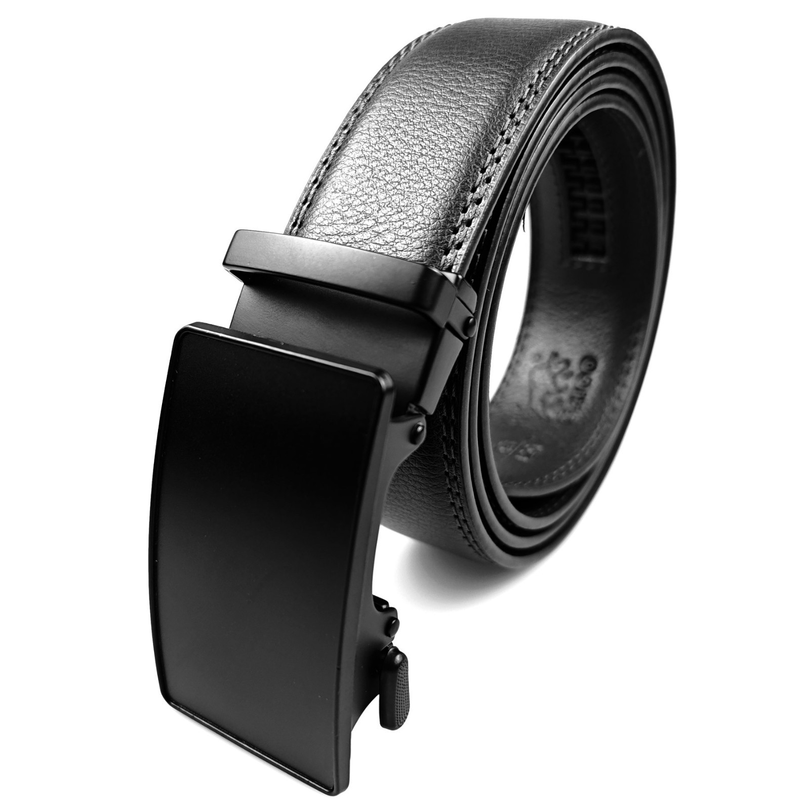 Genuine Leather Mens Ratchet Belt Belts For Men Adjustable Automatic Buckle