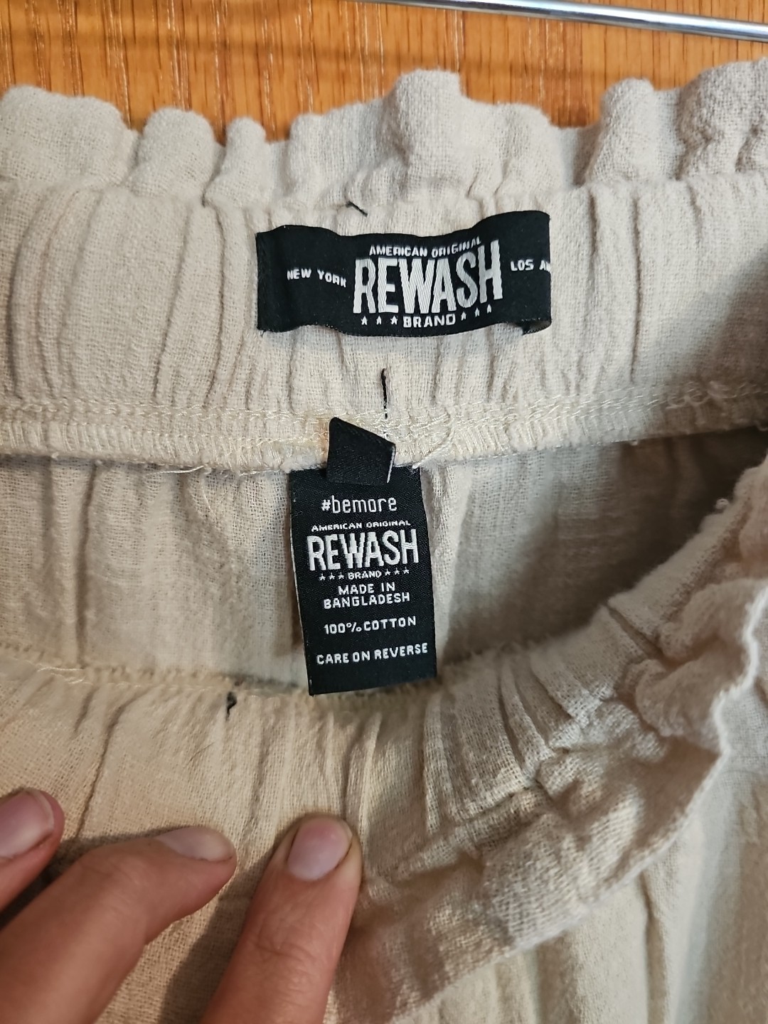 Womens Rewash Wide Leg Palazzo Pants Medium 100% Cotton Smocked Waist Casual