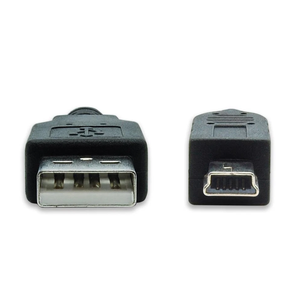 Cabo conector macho 1-15 pés USB2.0 A tipo macho para mini USB2.0 B tipo 5 pinos preto - Imagem 3 de 4
