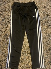 Adidas Youth Sz S Warm Up Pants. Black W/ White Stripe. Preowned.