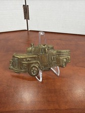 Vintage Fire Engine Truck Firetruck Fireman Solid Brass 1978 Belt Buckle Taiwan