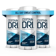 Clinical Antiperspirant for Hyperhidrosis - 72HR Sweat & Odor Control, 3 Pack