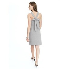 Banana Republic 6Y Grey Bow Back V-Neck Sheath Dress Size 8