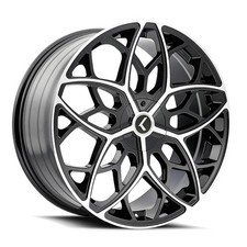 22x8.5 Kraze KR184 Ricochet Black/Machined Wheels 5x112/5x4.5 (38mm) Set of 4