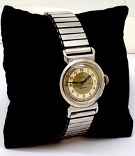 VINTAGE c1940 MOVADO ACVATIC 157 15J FRANCOIS BORGEL STAINLESS STEEL WRISTWATCH
