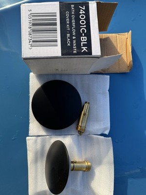 April Gebürstet Schwarz Umbau Bad Ab- & Überlauf Abdeckung Pack 74001C-BLK