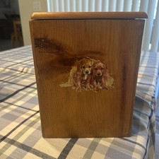 Contenedor de madera para golosinas para perros caja de almacenamiento de bocadillos para mascotas con tarro de 3 golosinas