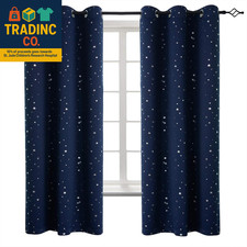 Kids Blackout Curtains for Boys Bedroom, Star Curtains Thermal Insulated Grommet