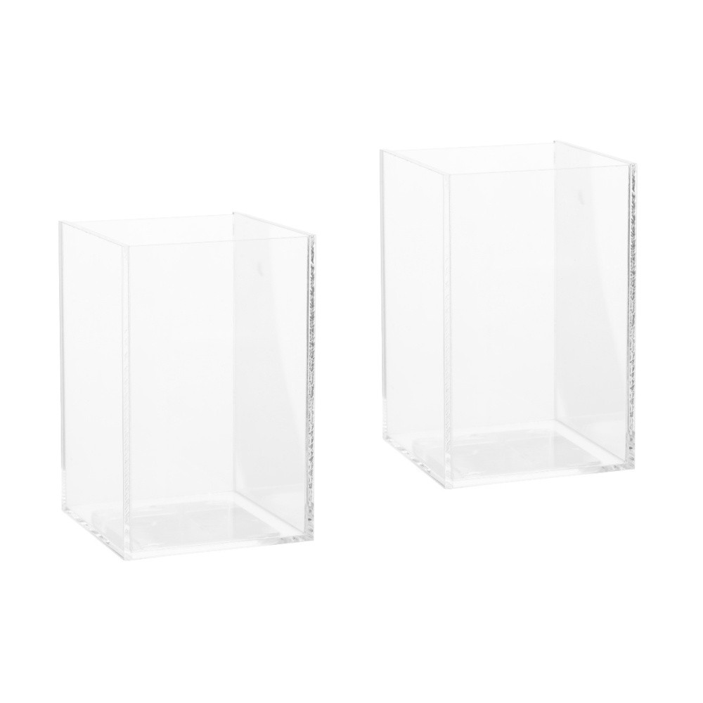 2-Pack Clear Plastic Betta Fish Tank for Office or Desktop Decor  