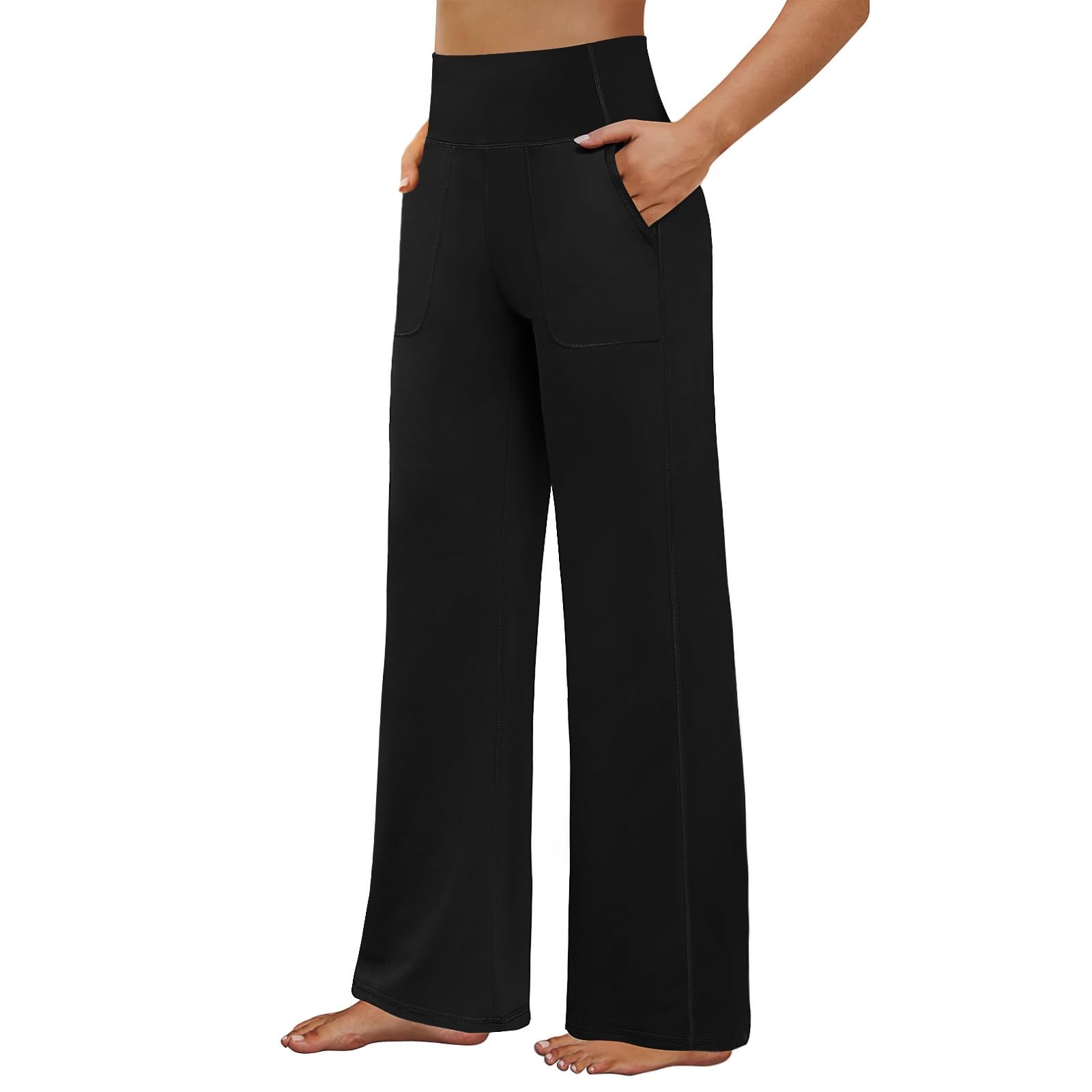 Yoga Pants Women Wide Leg Pants High Waist Stretch Dress Loose Casual Lounge ...-image