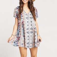 Show Me Your Mumu Wildflower Dreamlane Cruise Bennett Babydoll Boho Dress Size L