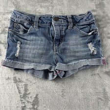 Cherokee Denim Shorts Girls S 6 Medium Wash Pocket Detail