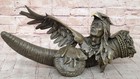 ÉNORME figurine statue en bronze buste portrait aigle chef art amérindien amérindien